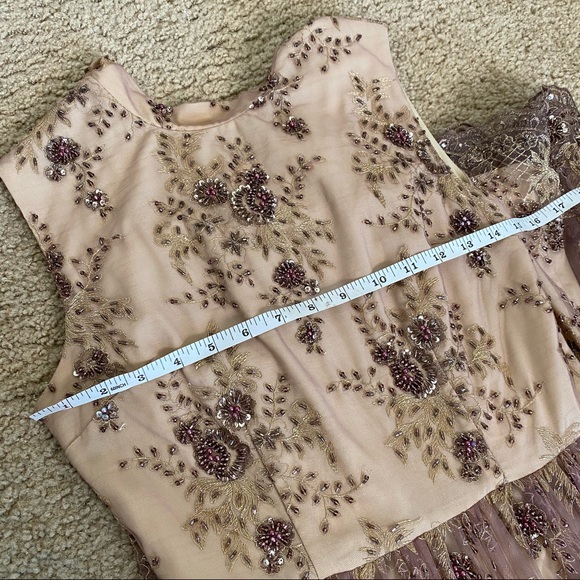 KOROVILAS ISLA EMBELLISHED TAN MOCK NECK MAXY DRESS 4 - Picture 7 of 10